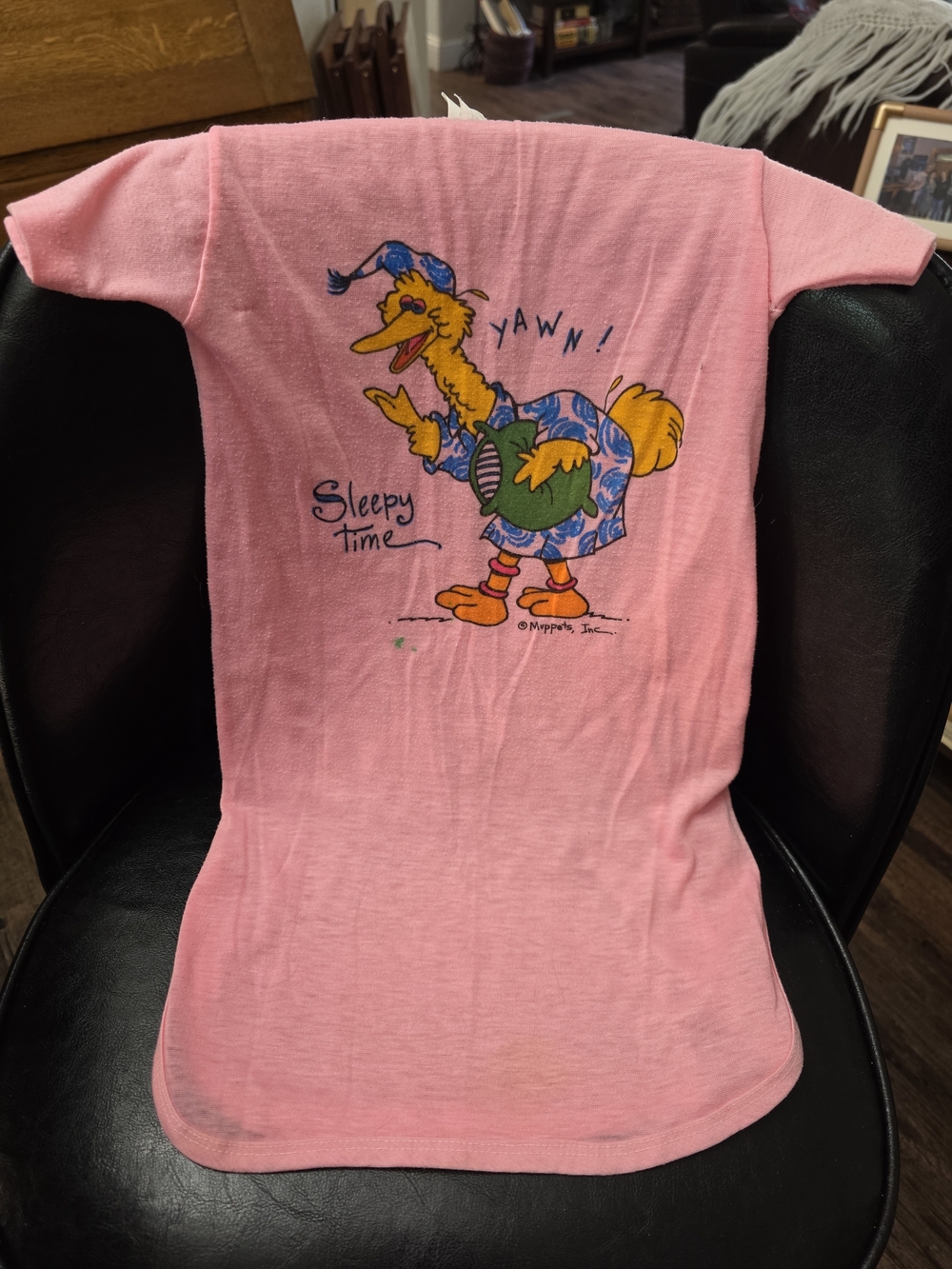 Vintage 1970 JCPenney "ToddleTime" Pink Big Bird Kids Pajama Tee Size 3